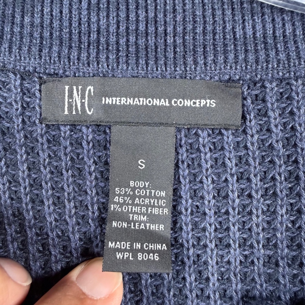 INC International Concepts Womens S Navy Wrap Front Sweater Buckle Ring - Picture 7 of 8